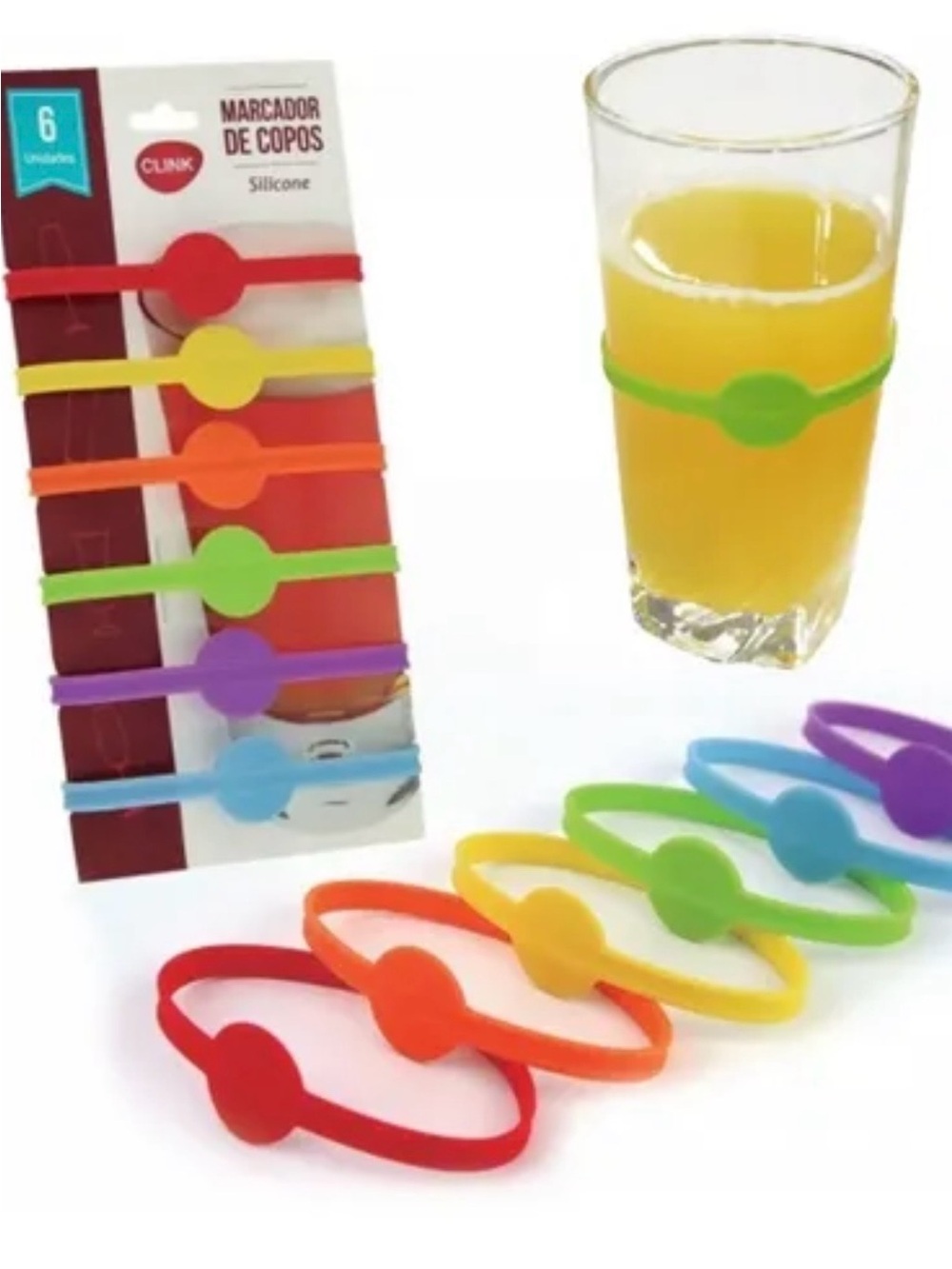 24PCS Silicone Drink Markers Wine Glass, Cup, Bottle Colorful Tags Reusable NEW